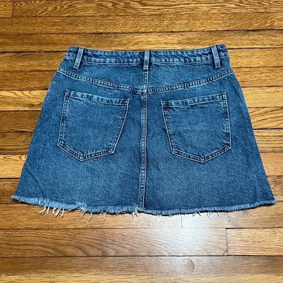 Free People We the Free Blue Denim Y2K Zip Mini Skirt Women’s Size 28 - Picture 4 of 4